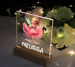 Personalised Fairy Gift Night Light Bedroom Nursery For Kids Personalised Heart Gifts ukgiftstoreonline Elegant Dress Fairy