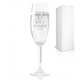 Personalised Any Age Birthday Champagne Flute Glass With Name and Sentiment 18th 21st 30th 40th 50th 60th 70th 80th