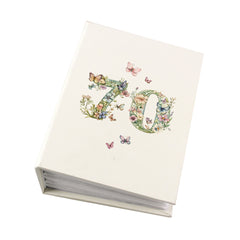 70th Birthday Photo Album Gift For Her 100 Photos 6"x4" Butterflies and Flowers Personalised Photo Album ukgiftstoreonline