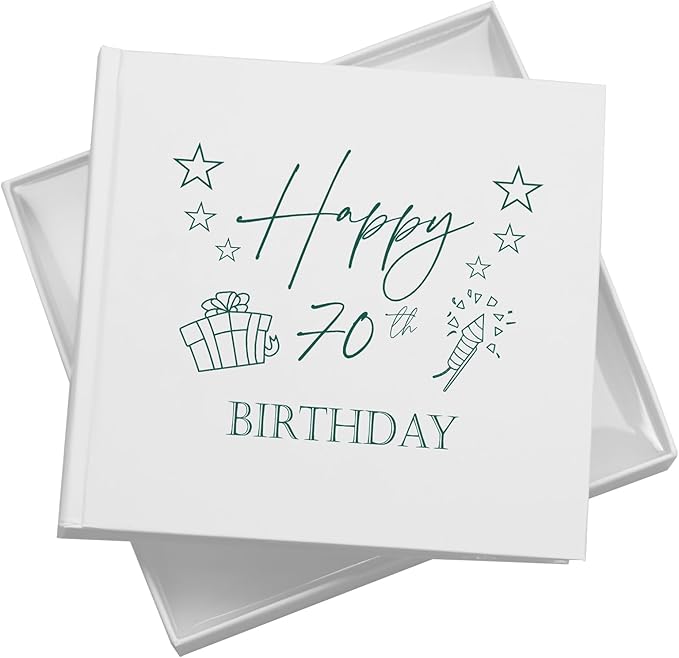 70th Birthday White Photo Album Gift For Her Or Him With Present Design Pack of 5 Wholesale Trade photo album ukgiftstoreonline