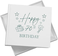 70th Birthday White Photo Album Gift For Her Or Him With Present Design Pack of 5 Wholesale Trade photo album ukgiftstoreonline