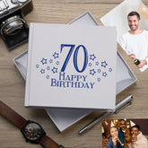 70th Birthday White Photo Album Gift For Him 50 x 6" x 4" Photos