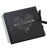 Grandad Black Scrapbook Guest Book Or Photo Album with Silver Script