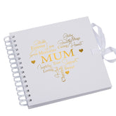 Mum White Scrapbook Guest Book Or Photo Album with Gold Script