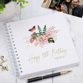Personalised Birthday Scrapbook Photo Album with Butterflies and Flowers