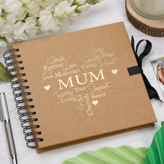 Mum Brown Scrapbook Guest Book Or Photo Album with Gold Script