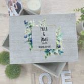 Personalised Large Wedding Keepsakes Vintage Box Style With a blue and Green Theme