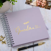 Grandma Multiple Colour Scrapbook Photo Album With Foil Script Leaf Design