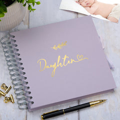 Daughter Multiple Colour Scrapbook Photo Album With Foil Script Leaf Design
