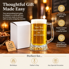 Engraved Personalised Pint Glass Beer Tankard Gift For Men personalised beer glasses ukgiftstoreonline