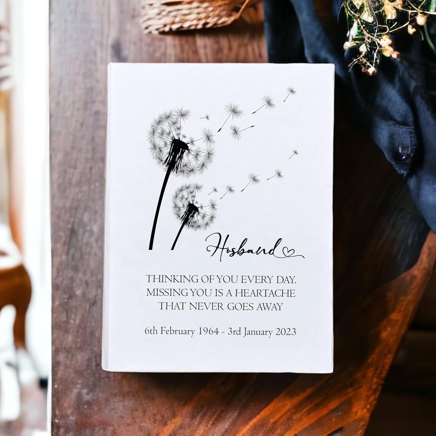 Personalised Husband Remembrance With Dandelions 100 x 6"x4" Photo Album Personalised Photo Album ukgiftstoreonline