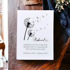 Personalised Husband Remembrance With Dandelions 100 x 6"x4" Photo Album Personalised Photo Album ukgiftstoreonline