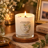 Personalised Engagement Candle, Gold Leaf Heart Gift For Couple Tea Light Holder ukgiftstoreonline