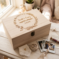 Personalised Large Wedding Memory Box Engraved Gifts Any Name Keepsake Wedding Memory box Raised Words