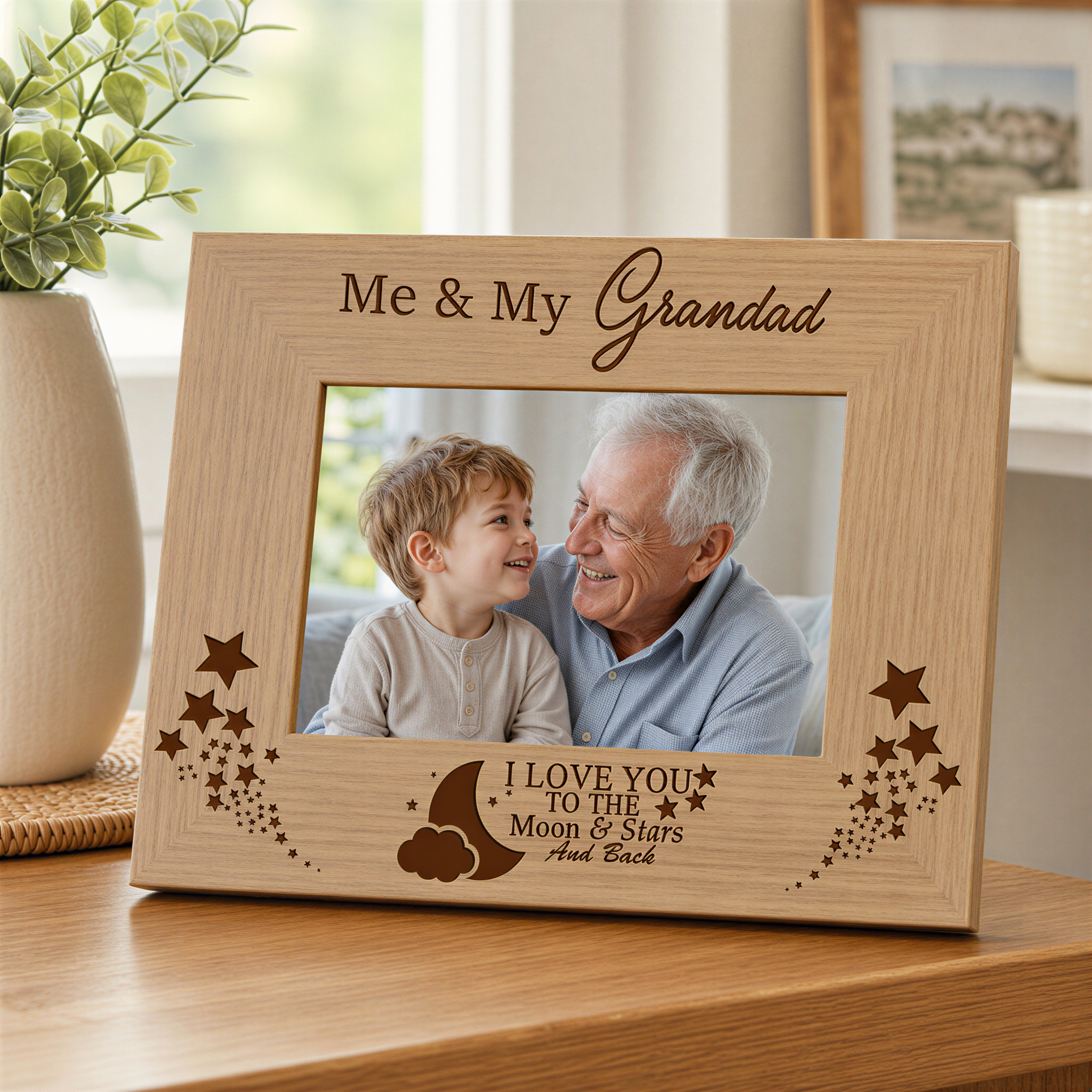 Me and My Grandad Love You To The Moon Photo Frame Gift grandad photo frame ukgiftstoreonline