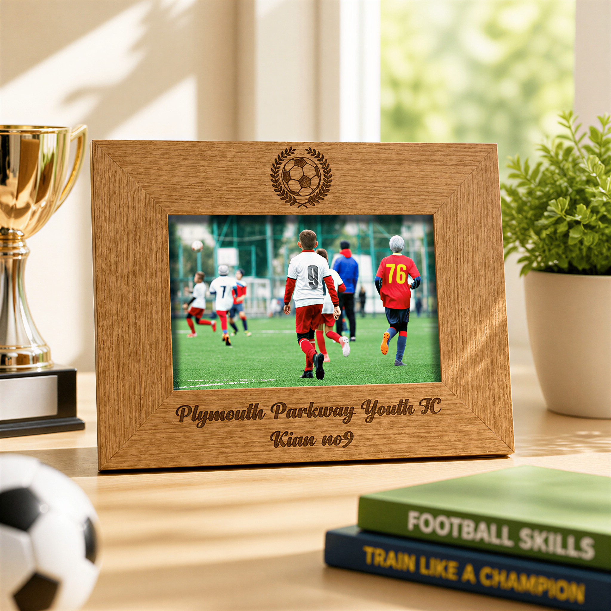 Football Themed Personalised Wooden Engraved Photo Frame Photo Frame ukgiftstoreonline