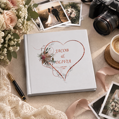 Personalised Wedding Album, Rose Gold Heart Photo Gift Keepsake photo album ukgiftstoreonline