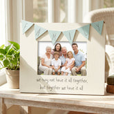 Family Photo Frame Gift 6" x 4" Vintage Style With Bunting Wording photo frame ukgiftstoreonline