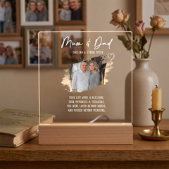 Personalised Mum & Dad Photo Memorial Lamp Night Light Condolence Sympathy Gift Personalised Night Light ukgiftstoreonline