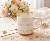 Bridesmaid Gift Mug - Ceramic Coffee Mug With Wildflower Design & Pastel Floral ukgiftstoreonline