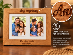 Personalised Wooden Double Photo Frame Engraved Any Message Photo Frame ukgiftstoreonline
