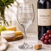 Personalised Retirement Wine Glass Gift Name & Sentiment Personalised Wine Glasses ukgiftstoreonline