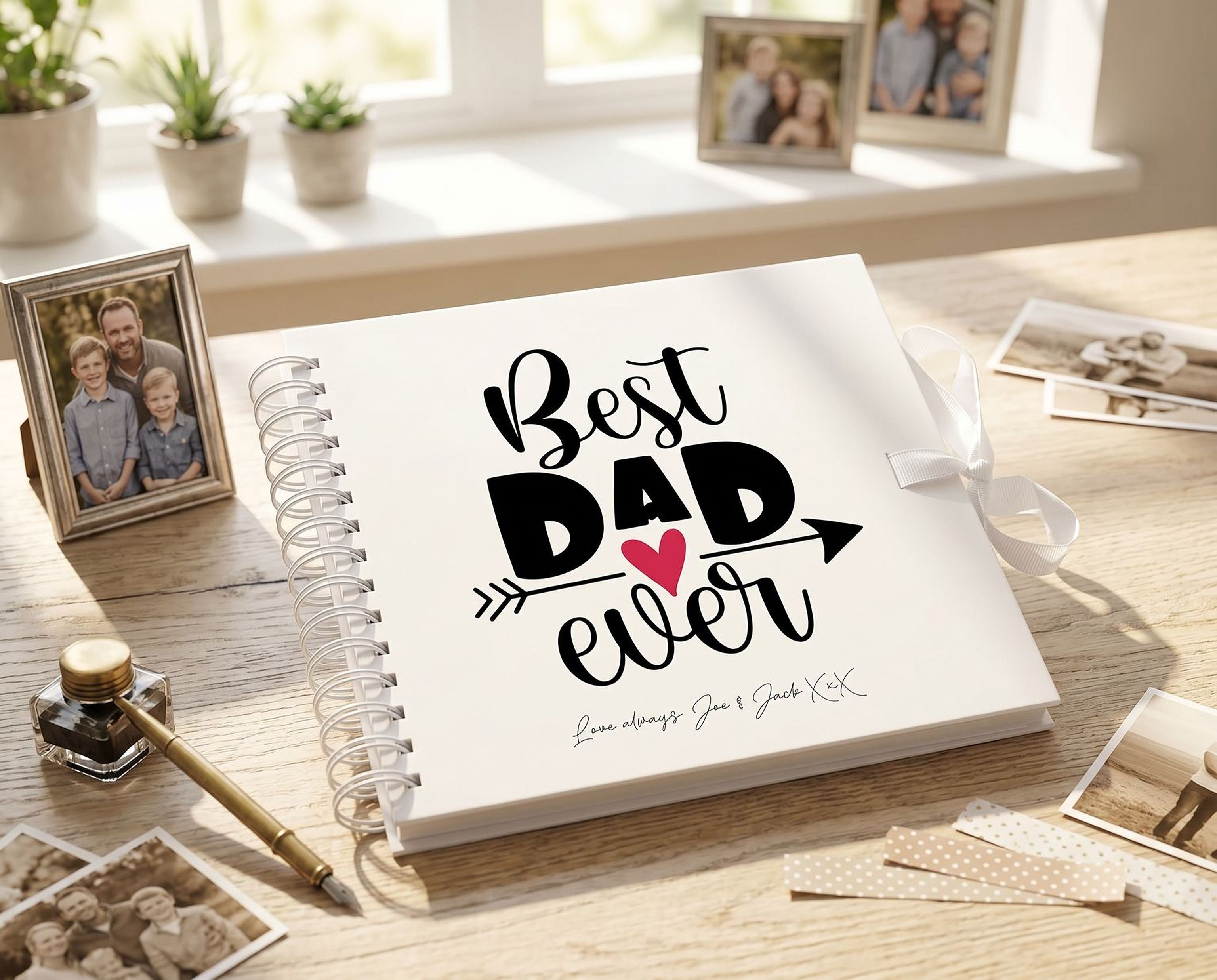 Personalised Best Dad Ever Scrapbook Photo Album Memory Keepsake Book Daddy Photo Album ukgiftstoreonline