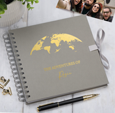 Personalised Grey Adventures Holiday Love Scrapbook Photo Album Scrapbook ukgiftstoreonline