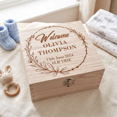 Personalised Wooden Memory Box - Large Hinged Keepsake Chest For Boys & Girls Keepsake Memory Box ukgiftstoreonline