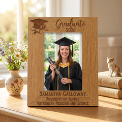 Personalised Graduation Portrait Photo Frame Gift With Hat and Scroll Design Graduation Photo Frame ukgiftstoreonline