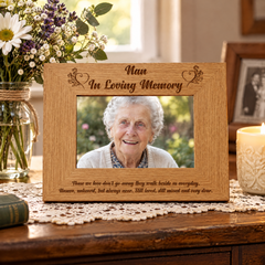 Nan Memorial Photo Frame - Wooden Remembrance Picture Frame Stand Nan Photo Frame ukgiftstoreonline