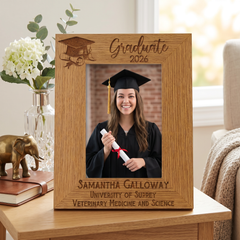 Personalised Graduation Portrait Photo Frame Gift With Hat and Scroll Design Graduation Photo Frame ukgiftstoreonline