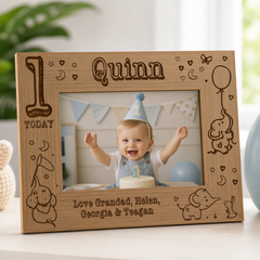 Personalised Baby Boy's First Birthday Photo Frame gift Baby Boy Photo Frame ukgiftstoreonline