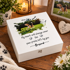 Pet Memorial Box, Personalised Paw Print Photo Keepsake For Pets ukgiftstoreonline