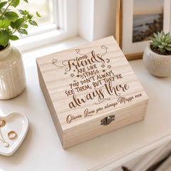 Personalised Keepsake Box - Custom Engraved Wooden Photo Storage Gift For Friendship Keepsake Memory Box ukgiftstoreonline