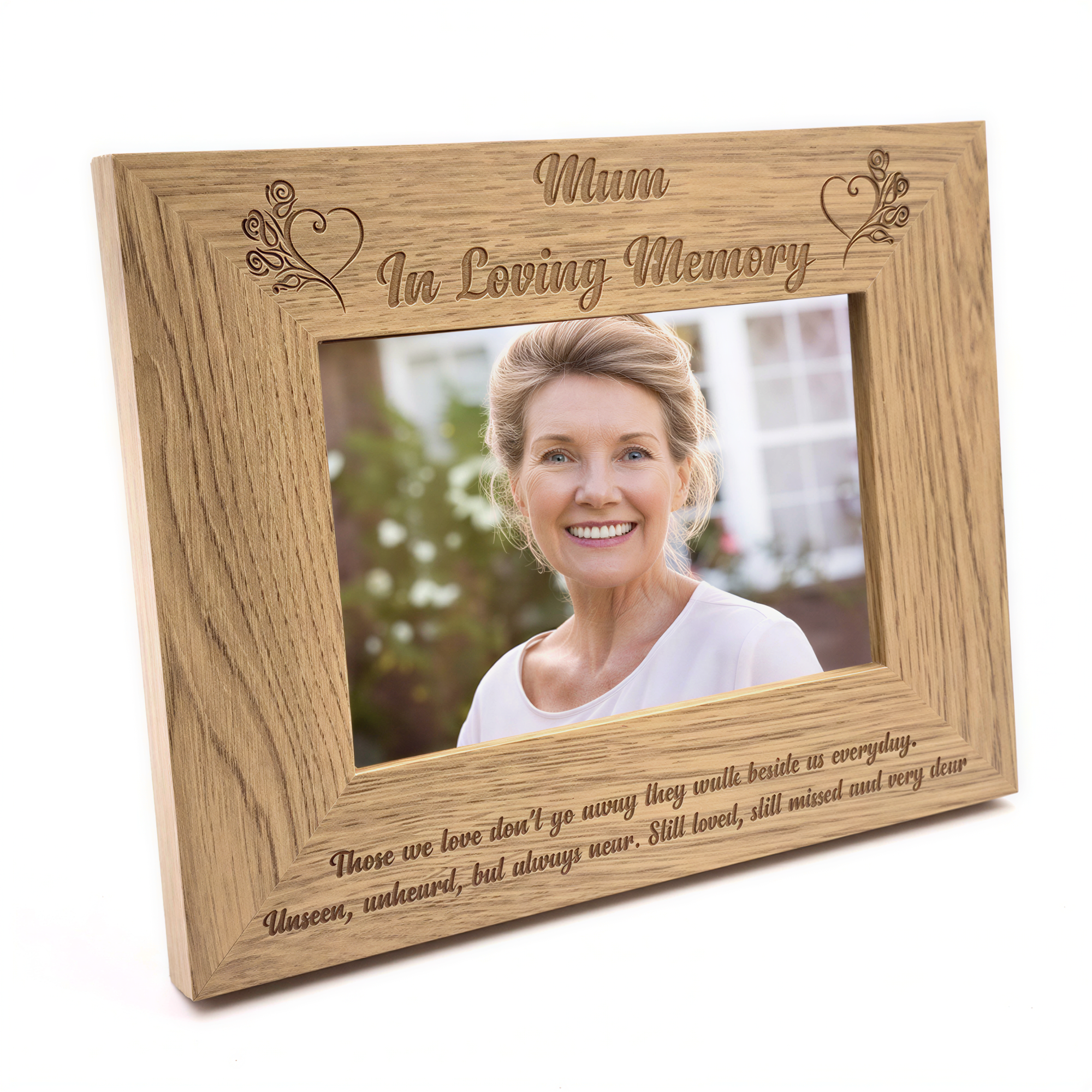Memorial Photo Frame, Mum Engraved Wooden 4X6 5X7 8X10 Inches UK Mum Photo Frame ukgiftstoreonline