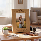 Love Heart Personalised Engraved Wooden Photo Frame Wedding, Anniversary, engagement Gift Photo Frame ukgiftstoreonline