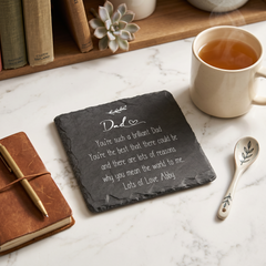 Personalised Dad Sentiment Gift Slate Stone Drink Coaster Personalised Slates ukgiftstoreonline
