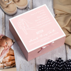 Personalised Baptism Keepsake Box Gift For Boys and Girls With Prayer Verse