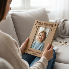 Personalised Grandson Portrait Wooden Photo Frame Gift Grandson Photo Frame ukgiftstoreonline