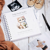 Personalised Baby's First Year Keepsake Journal Milestones and Memories With Cute Kitty