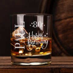Personalised Engraved Birthday Whiskey Glasses Ages 18-90
