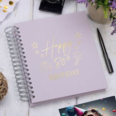Large 80th Birthday Photo Album Memory Keepsake Gift With Presents Multiple Colours Photo Album ukgiftstoreonline