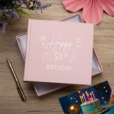 80th Birthday Pink Photo Album Gift For Her With Present Design