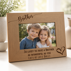 Personalised Brother Photo Frame - Engraved Wooden Picture Frame Gift For Memorable Display Nephew Photo Frame ukgiftstoreonline
