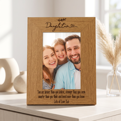 Personalised Daughter Sentiment Gift Wooden Photo Picture Frame Portrait Photo Frame ukgiftstoreonline