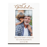 Great Grandad Personalised White Photo Frame Gift Portrait With Leaf Design