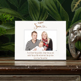 Son Personalised Landscape White Wood Photo Frame Leaf Design