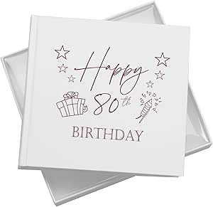 80th Birthday White Photo Album Gift For Her Or Him With Present Design Pack of 5 Wholesale Trade photo album ukgiftstoreonline