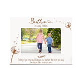 Brother Remembrance White Photo Frame Personalised Landscape With Dandelions Family Photo frame ukgiftstoreonline